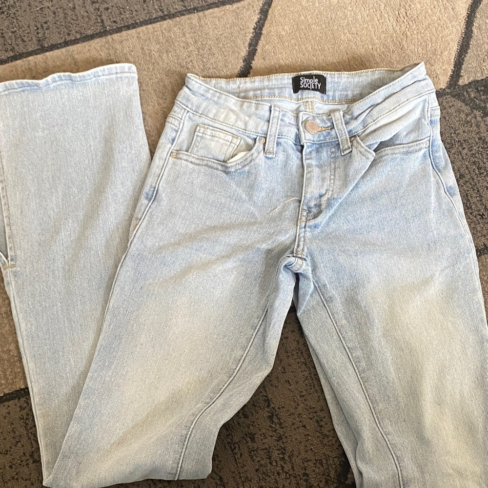 Society Blue and White Denim Jeans